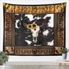 Western Cowboy Kids Tapestry,Cow Skull Horseshoes Wooden Plank Wall Tapestries,Boys Girls Adults Room Decor,Cow Fur Rustic Farmhouse Wall Hanging,Retro Home Wall Decor,Small 51.2 x 59.1 Inches view 1