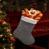 Christmas Stockings,1Pcs Dark Gray Xmas Stocking with Cuff Stockings,for Family Holiday Xmas Party Decorations 18" x12" view 4