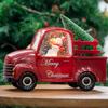 Xindian Musical Red Truck Snow Globe with Swirling Glitter, Snowman & Dog, Carrying Christmas Tree, Spinning Water Lantern for Christmas Decor view 1