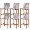 YOKOU Bar Stool Chair Covers Wave Stripes Geometric Pattern Mid Century Black Gray Burgundy Red Stretch Pub Counter Stool Chair Slipcover for Dining Room Cafe Furniture Removable Covers Set of 6 view 1