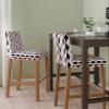 YOKOU Bar Stool Chair Covers Wave Stripes Geometric Pattern Mid Century Black Gray Burgundy Red Stretch Pub Counter Stool Chair Slipcover for Dining Room Cafe Furniture Removable Covers Set of 6 view 2