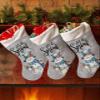 Christmas Stockings 1 pcs Christmas Snowman Snowflake Bird Winter Holly Leaves Gray Christmas Stocking with Cuff Xmas Stockings for Stairs Fireplace Hanging Xmas Home Interiors Decor 18" x12" view 2