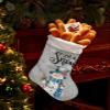 Christmas Stockings 1 pcs Christmas Snowman Snowflake Bird Winter Holly Leaves Gray Christmas Stocking with Cuff Xmas Stockings for Stairs Fireplace Hanging Xmas Home Interiors Decor 18" x12" view 4
