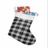 Christmas Stockings,1Pcs Black White Gingham Buffalo Check Plaid Xmas Stocking with Cuff Stockings,for Family Holiday Xmas Party Decorations 18" x12" view 1