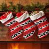 Christmas Stockings 1 pcs Mexican Striped Cow Print Stripes Animal Fur Texture Red Christmas Stocking with Cuff Xmas Stockings for Stairs Fireplace Hanging Xmas Home Interiors Decor 18" x12" view 2