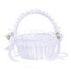 Wedding Flower Girl Basket, White Lace Flower Basket For Weddings Elegant Large Weddings Baskets with Lace Decorated Petals Storage Basket Modern Candy Basket for Wedding Party Decoration view 1