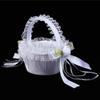 Wedding Flower Girl Basket, White Lace Flower Basket For Weddings Elegant Large Weddings Baskets with Lace Decorated Petals Storage Basket Modern Candy Basket for Wedding Party Decoration view 3