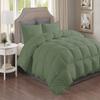 GOKOCO 100% Egyptian Cotton 800 Thread Count 400GSM 7Pcs Comforter Set and Sheet Set 18" Deep Pocket (Comforter, Flat Sheet, Fitted Sheet, Pillowcases, Pillow Sham) - Oversized Queen Size - Sage view 2