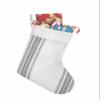 Christmas Stockings 1 pcs Gray Stripe Vertical Stripes White Christmas Stocking with Cuff Xmas Stockings for Stairs Fireplace Hanging Xmas Home Interiors Decor 18" x12" view 1
