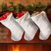 Christmas Stockings 1 pcs Gray Stripe Vertical Stripes White Christmas Stocking with Cuff Xmas Stockings for Stairs Fireplace Hanging Xmas Home Interiors Decor 18" x12" view 2