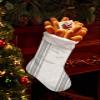 Christmas Stockings 1 pcs Gray Stripe Vertical Stripes White Christmas Stocking with Cuff Xmas Stockings for Stairs Fireplace Hanging Xmas Home Interiors Decor 18" x12" view 4