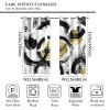 Abstract Modern Circle Art Curtains - Grunge Style Black White Geometric Texture Gold Foil Print Thermal Insulated Blackout Curtains - Grommet Top Window Drapes for Bedroom 63L x 31.5W,2 Panels view 2