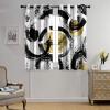 Abstract Modern Circle Art Curtains - Grunge Style Black White Geometric Texture Gold Foil Print Thermal Insulated Blackout Curtains - Grommet Top Window Drapes for Bedroom 63L x 31.5W,2 Panels view 4