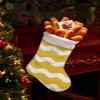 Christmas Stockings 1 pcs Wave Stripes Geometric Pattern Yellow Christmas Stocking with Cuff Xmas Stockings for Stairs Fireplace Hanging Xmas Home Interiors Decor 18" x12" view 4