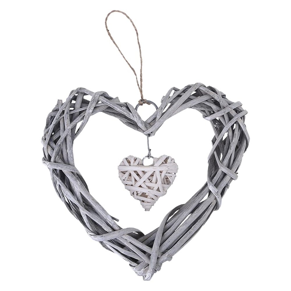 Ankexin Christmas Floral Heart Wreath Flower Heart Shaped Wreath Frame Gift for Friend Decorate Different Places Easy to se