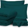 GOKOCO 100% Egyptian Cotton 800 Thread Count 400GSM 7Pcs Comforter Set and Sheet Set 18" Deep Pocket (Comforter, Flat Sheet, Fitted Sheet, Pillowcases, Pillow Sham) - California King Size - Teal view 1