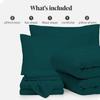GOKOCO 100% Egyptian Cotton 800 Thread Count 400GSM 7Pcs Comforter Set and Sheet Set 18" Deep Pocket (Comforter, Flat Sheet, Fitted Sheet, Pillowcases, Pillow Sham) - California King Size - Teal view 4