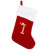 Sailup 20 Inches Monogram Christmas Stockings with Letters, Large Super Soft Christmas Stockings Red Velvet with White Super Soft Plush Cuff for Christmas Xmas Tree Holiday Fireplace (I) view 1