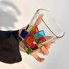 buniq Colored Glass Mugs Household Women's Summer Tea Cups Colored Block Irregular Water Cups Drinking Beer Mugs view 4