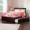 AFI, Mission King Platform Bed with Footboard & Twin XL Trundle, Espresso view 1
