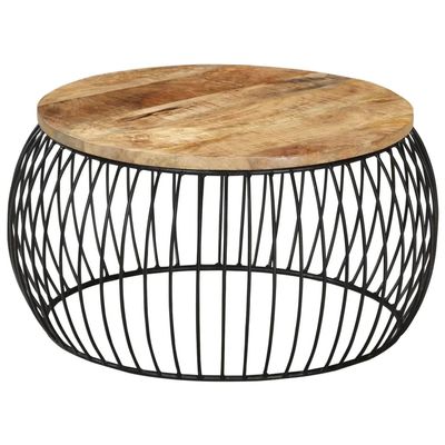 Coffee Table Rough Mango Wood and Round