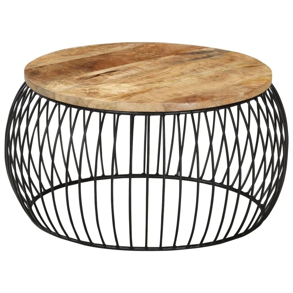 Coffee Table Rough Mango Wood and Round