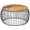 Coffee Table Rough Mango Wood and Round view 1