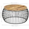 Coffee Table Rough Mango Wood and Round view 2