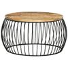 Coffee Table Rough Mango Wood and Round view 3