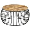 Coffee Table Rough Mango Wood and Round view 4