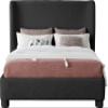 Meridian Furniture B1206Black-F Penny Collection Modern | Contemporary Full Bed with Rich Black Boucle Fabric, Curved Headboard, 67.5" W x 82.5" D x 52" H, Black, Full view 4