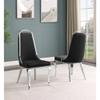 Modern Velvet or Boucle Dining Chairs Set of 2 with Gold or Silver Chrome Frame, High Back Upholstered Side Chairs with Diamond Quilted Back, Luxury Accent Chairs for Dining Room & Kitchen view 2