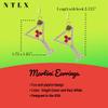 Beverage Drink Drop Dangle Earrings for Women Martini, Margarita, Beer, Champagne, Wine Glass Bottle Happy Hour Fashion Cute - Fun Beautiful Genuine Crystals Gold Plated with Gift Box Included (Martini) view 2