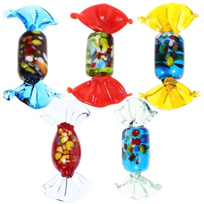 10 Pcs Candy Ornaments Wedding Candy Decorations Glass Blown Ornament Glass Candy Decorations Stocking Stuffers Faux Candy Decor Candy Beads Sweet Multicolored Glass