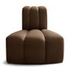 Meridian Furniture 103Brown-RC Arc Collection Modern | Contemporary Reverse Corner with Soft Brown Velvet, Channel Tufting, Modular for Limitless Configurations, 33" W x 31" D x 30" H, Brown view 1