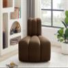 Meridian Furniture 103Brown-RC Arc Collection Modern | Contemporary Reverse Corner with Soft Brown Velvet, Channel Tufting, Modular for Limitless Configurations, 33" W x 31" D x 30" H, Brown view 2