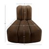 Meridian Furniture 103Brown-RC Arc Collection Modern | Contemporary Reverse Corner with Soft Brown Velvet, Channel Tufting, Modular for Limitless Configurations, 33" W x 31" D x 30" H, Brown view 3