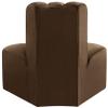 Meridian Furniture 103Brown-RC Arc Collection Modern | Contemporary Reverse Corner with Soft Brown Velvet, Channel Tufting, Modular for Limitless Configurations, 33" W x 31" D x 30" H, Brown view 4