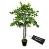 Cypress & Alabaster Handmade 4ft Italian Black Olive Leaf Artificial Tree with Ethically Sourced Real Wood Trunks, Hypoallergenic, 4-Foot, Green view 1