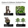 Cypress & Alabaster Handmade 4ft Italian Black Olive Leaf Artificial Tree with Ethically Sourced Real Wood Trunks, Hypoallergenic, 4-Foot, Green view 4
