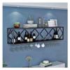 Bar Unit Floating Shelves, Wall-Mounted Wine Racks Inverted Wine Glass Rack Multifunctional Iron Bottle Holder Simple Hanging Goblet Rack For Home, Bar, Cafe, Kitchen, Wine Cellar Etc. ( Color : Black view 1