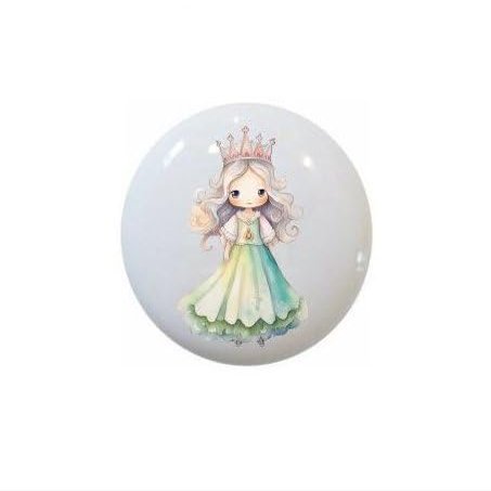 Cute Princess Girls Variety of Room Decor Pink Purple - 1.5" DECORATIVE Glossy Ceramic Dresser Drawer PULLS Cabinet Cupboard KNOBS (09)