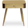 Meridian Furniture 331Gold Rylan Collection Modern | Contemporary Night Stand with Brushed Gold Metal Nightstand/Side Table, 1 Storage Drawer, 17" W x 14" D x 23" H, Gold view 1
