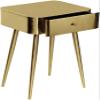 Meridian Furniture 331Gold Rylan Collection Modern | Contemporary Night Stand with Brushed Gold Metal Nightstand/Side Table, 1 Storage Drawer, 17" W x 14" D x 23" H, Gold view 4