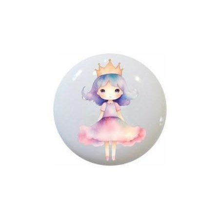 Cute Princess Girls Variety of Room Decor Pink Purple - 1.5" DECORATIVE Glossy Ceramic Dresser Drawer PULLS Cabinet Cupboard KNOBS (08)