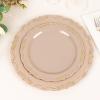 Balsa Circle 10 Round 8 in Taupe Disposable Salad Dinner Plastic Plates Embossed Scalloped Trim Party Events Tableware Decorations Supplies view 1