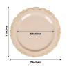 Balsa Circle 10 Round 8 in Taupe Disposable Salad Dinner Plastic Plates Embossed Scalloped Trim Party Events Tableware Decorations Supplies view 2
