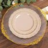 Balsa Circle 10 Round 8 in Taupe Disposable Salad Dinner Plastic Plates Embossed Scalloped Trim Party Events Tableware Decorations Supplies view 4
