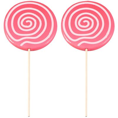 HOMSFOU Lollipop Decor 2 Pcs Party Props Fake Food Photo Booth Candy Ornaments for Kids Birthday Festival Decoration 12.20X5.51X0.39 Inch