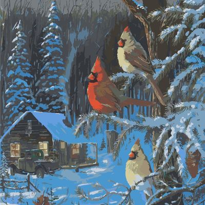 Ledgebay Paint by Numbers Kit for Adults: Beginner to Advanced Number Painting Kit - Fun DIY Arts & Crafts | Color by Numbers for Adults - Kits Include (Cabin Fever Doughty 16" x 20" Unframed)